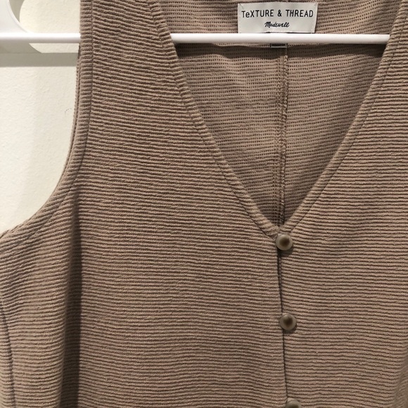 NWOT Madewell Button Front Tie Tank Top - Picture 4 of 6